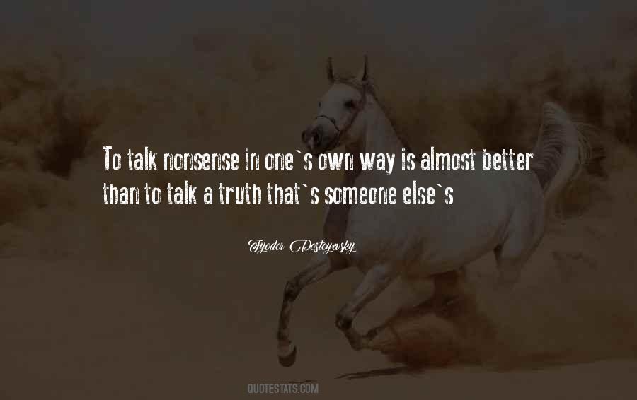 Quotes About Nonsense Talk #897279