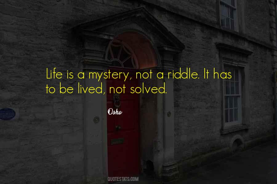 Life Is A Riddle Quotes #1141364