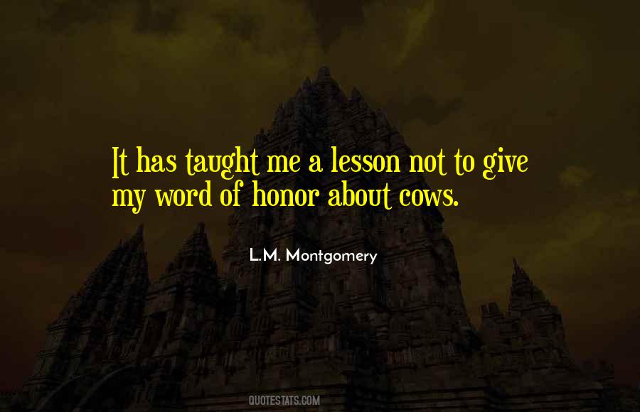 A Word Of Honor Quotes #1689307