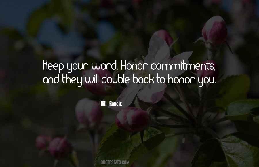 A Word Of Honor Quotes #600138