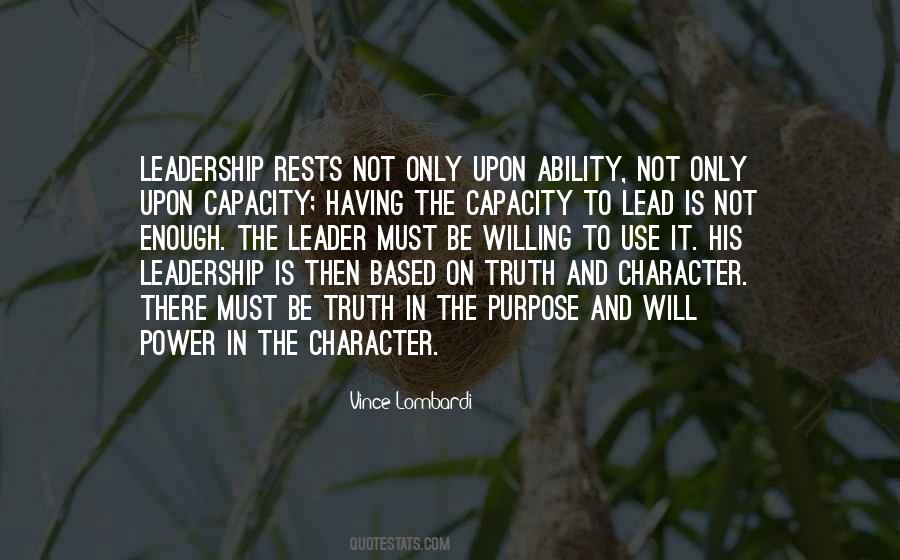 Ability And Character Quotes #1844217