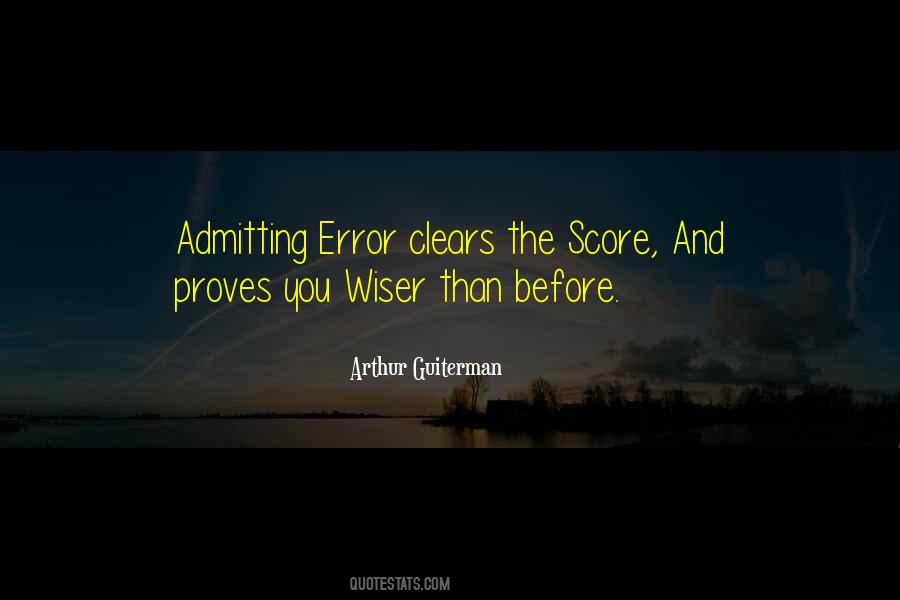 Admitting Error Quotes #900689
