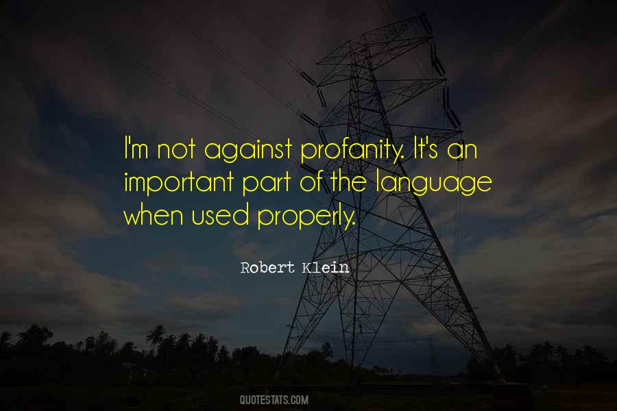 Against Profanity Quotes #340284