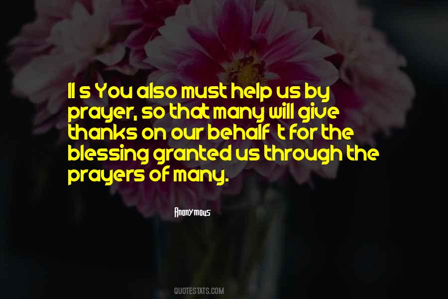 Prayer Of Thanks Quotes #1639807