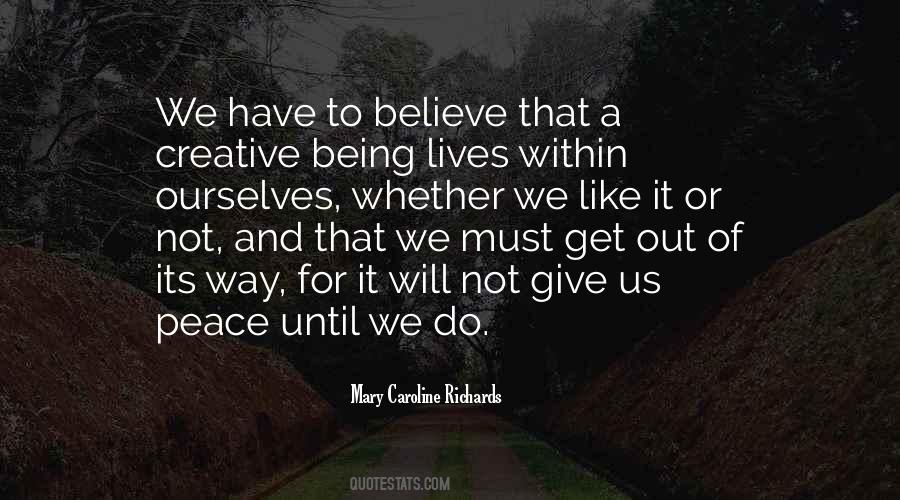 Peace Within Ourselves Quotes #813865