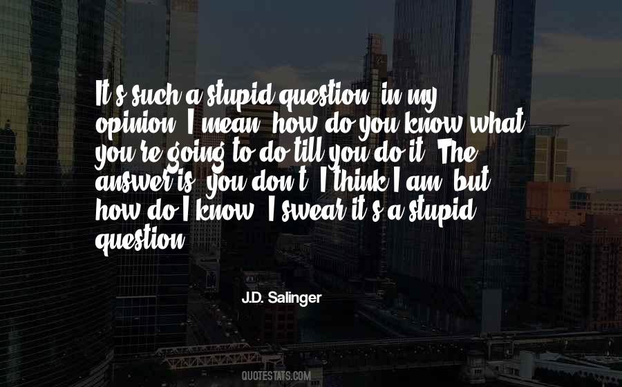 Am I Stupid Quotes #33326