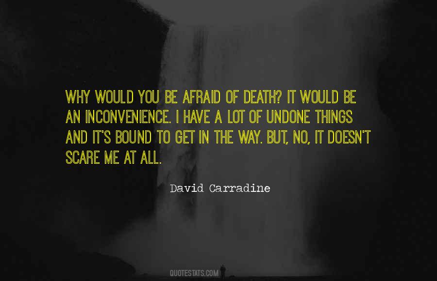 Am Not Afraid Of Death Quotes #294497