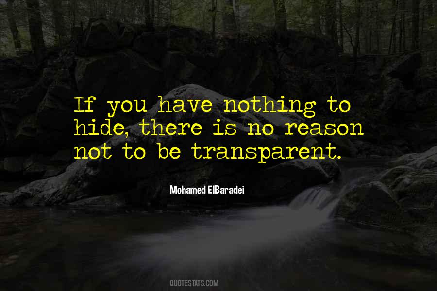 Be Transparent Quotes #1268941