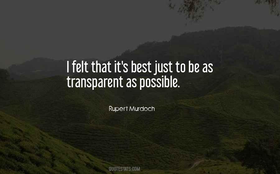 Be Transparent Quotes #343056