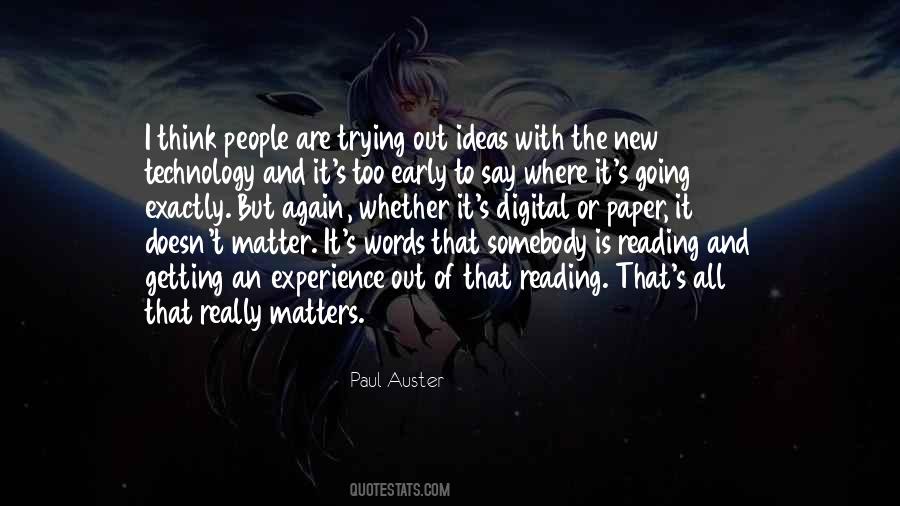 Experience That Matters Quotes #1844555