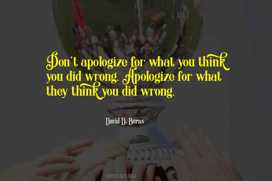 Apologizing When You Did Nothing Wrong Quotes #1256369