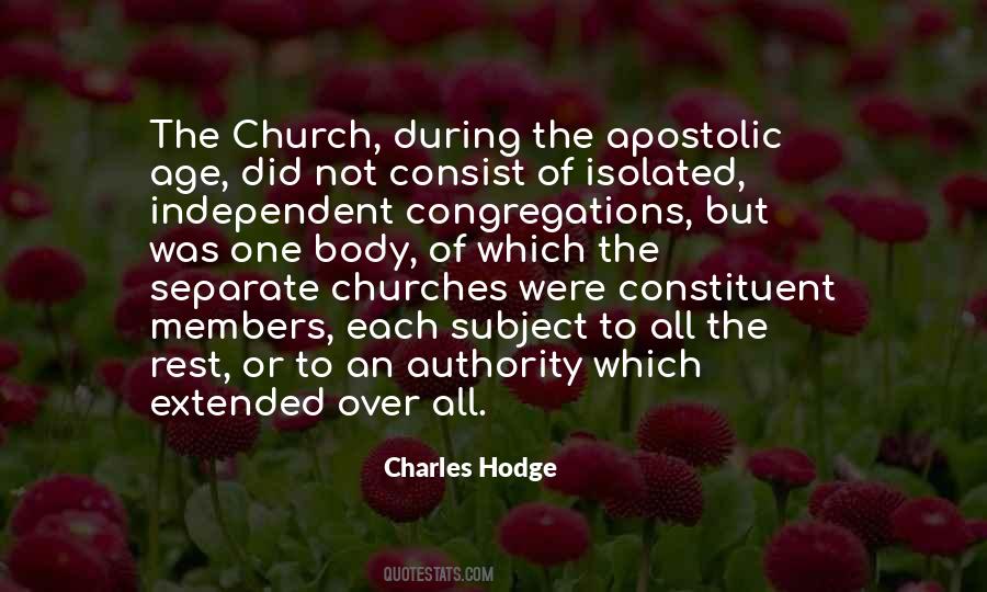 Apostolic Church Quotes #1571934