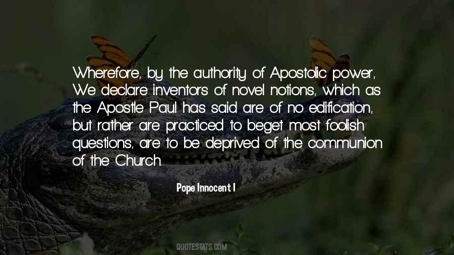 Apostolic Church Quotes #1669690