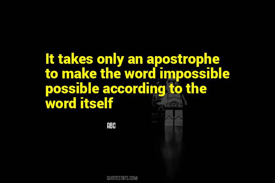 Apostrophe Quotes #581886