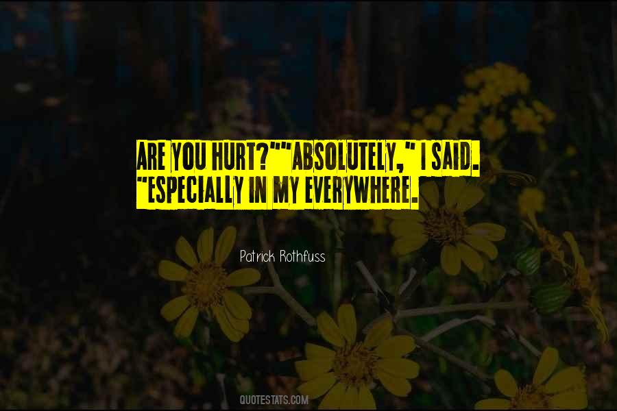 Are You Hurt Quotes #1045008