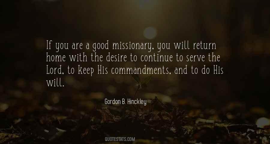 Missionary Return Quotes #280607