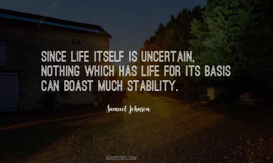 Life Stability Quotes #233906