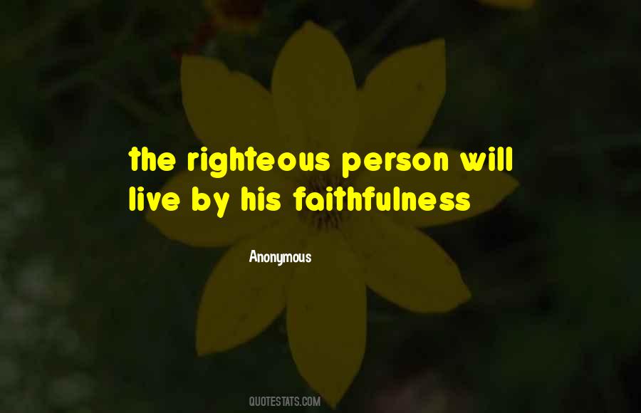 Righteous Person Quotes #1417706