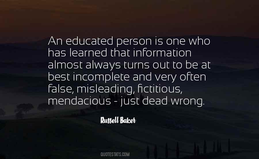Quotes About Misleading Information #1412159