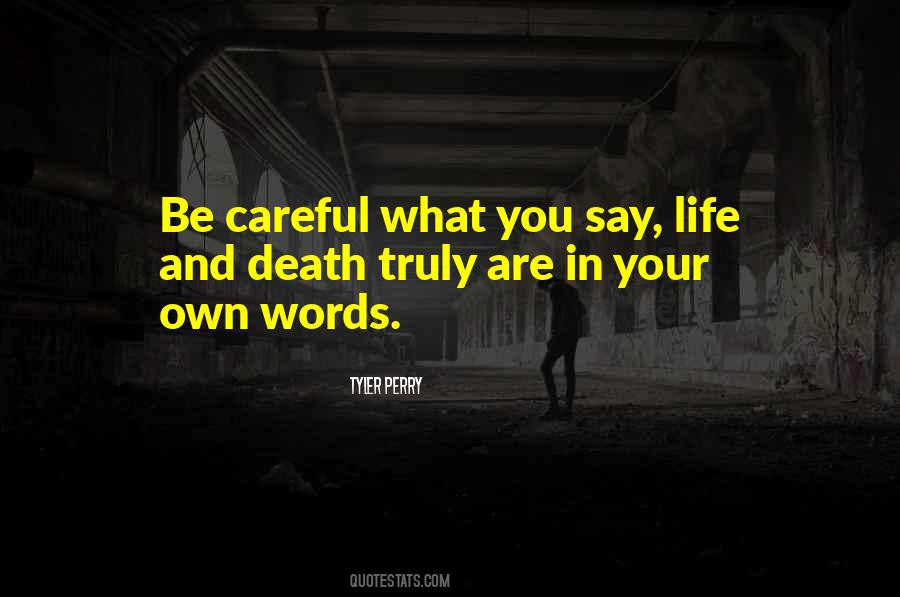 Be Careful What You Say To Me Quotes #314167