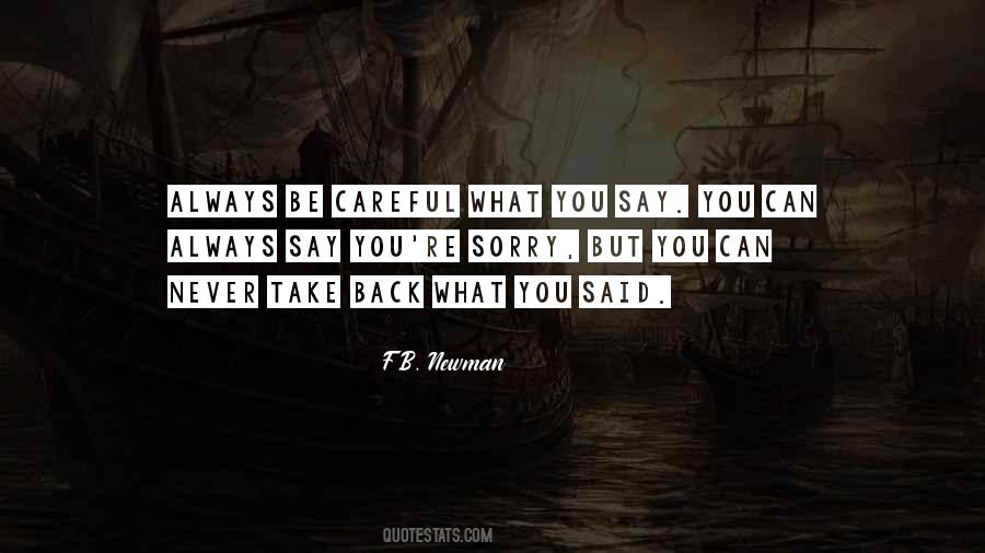 Be Careful What You Say To Me Quotes #564