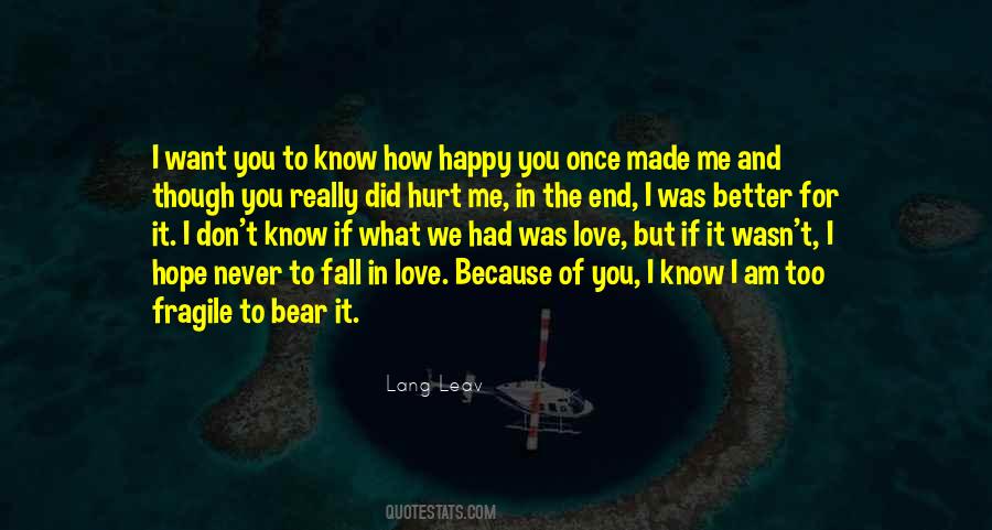 Because You Hurt Me Quotes #349716