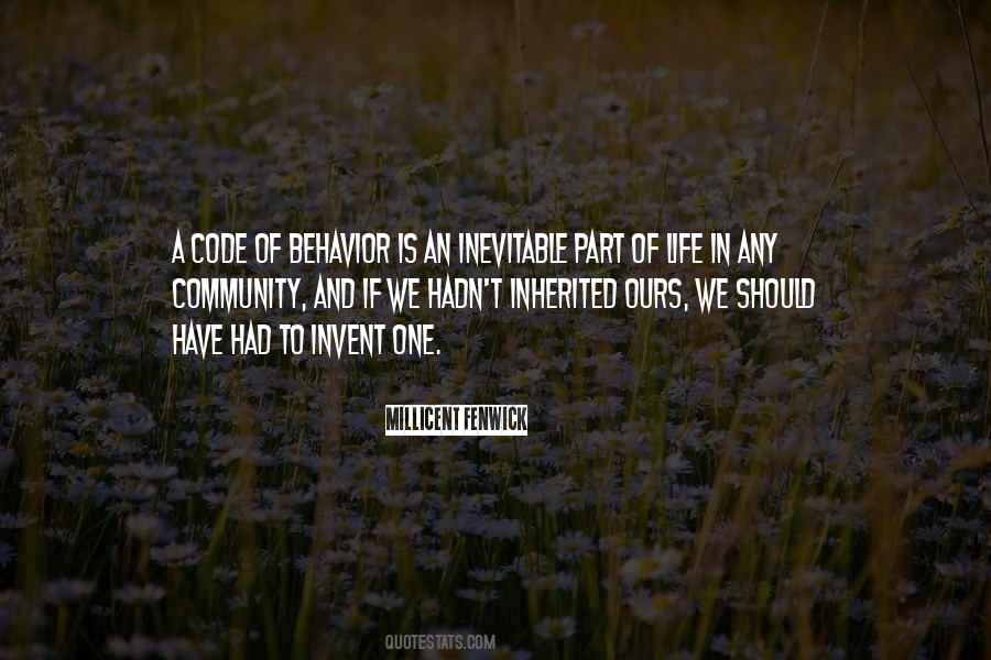Code Of Behavior Quotes #1123088
