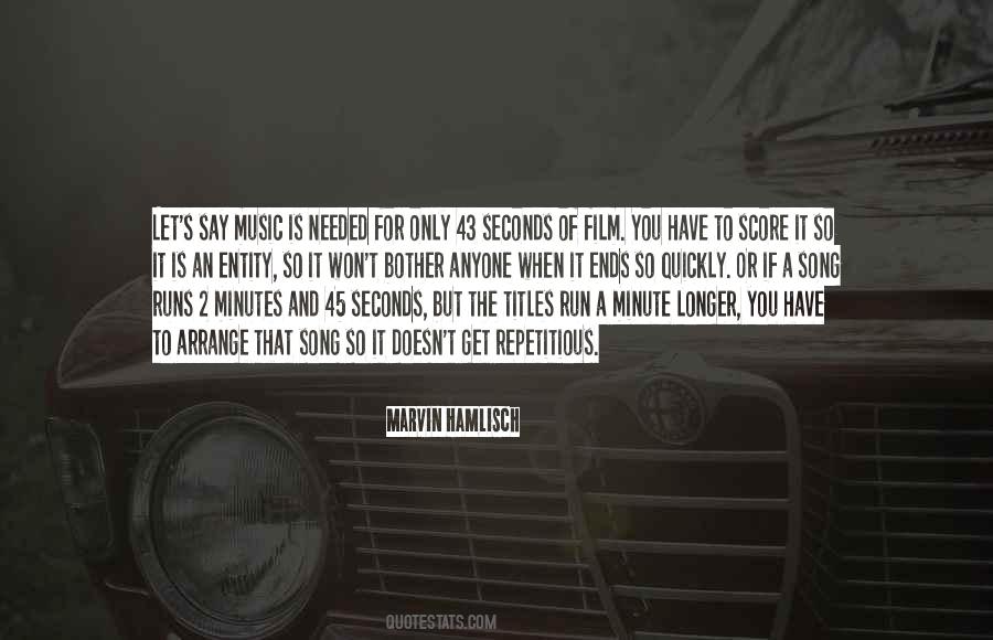 Minutes And Seconds Quotes #120089