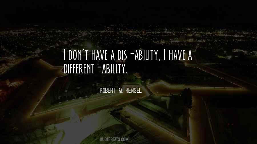 Different Ability Quotes #84563
