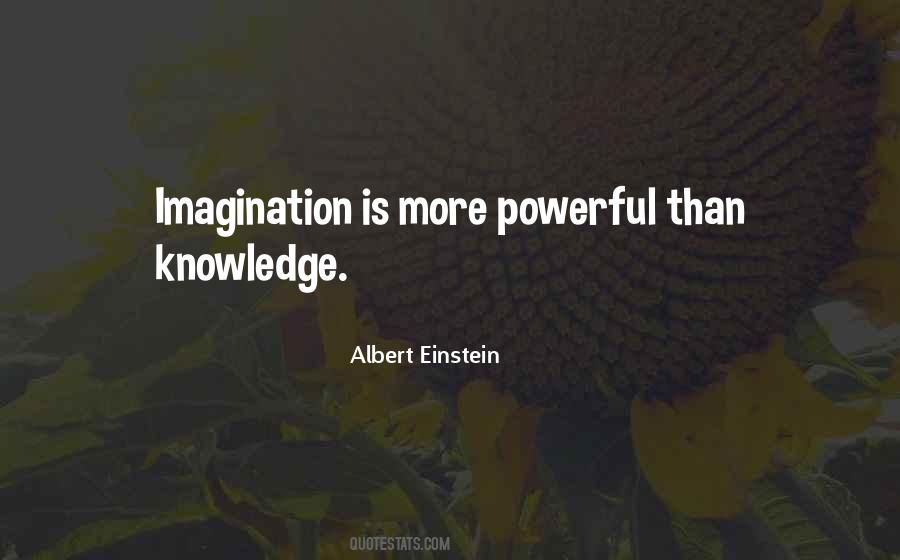 Imagination Is More Powerful Than Knowledge Quotes #1428054
