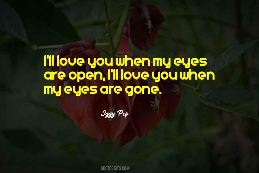 Love When Your Eyes Are Open Quotes #602626