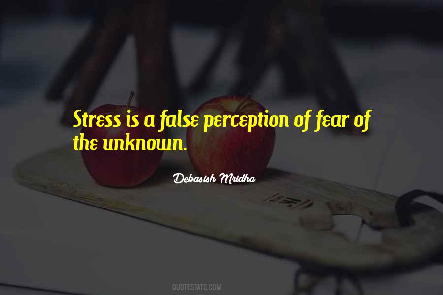 Stress Comes From Unknown Fear Quotes #1115334