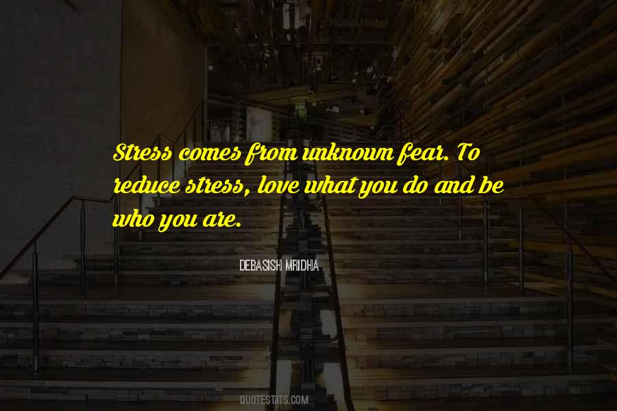 Stress Comes From Unknown Fear Quotes #755564