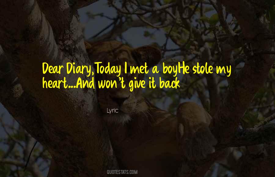Boy Stole My Heart Quotes #78412