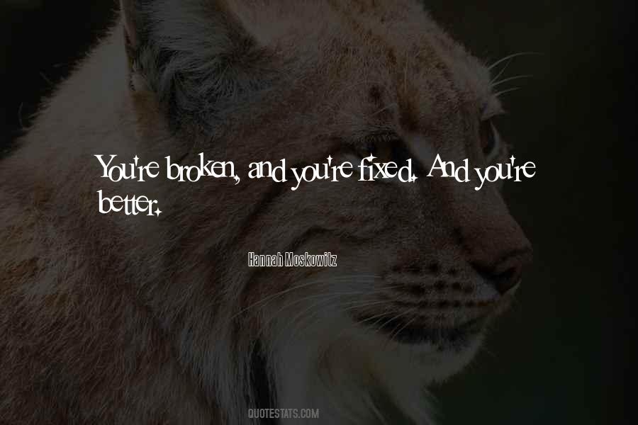 Broken Things Can't Be Fixed Quotes #202634