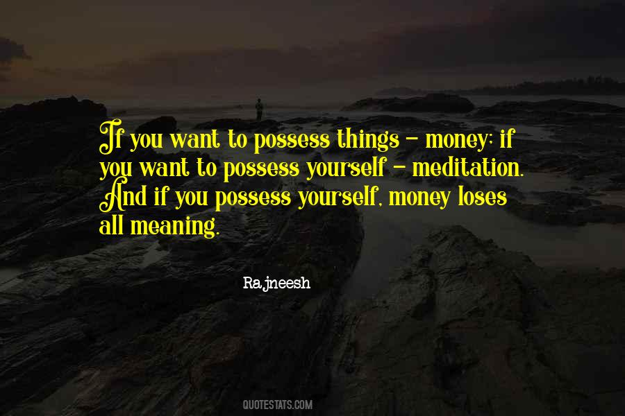 Things You Possess Quotes #513698