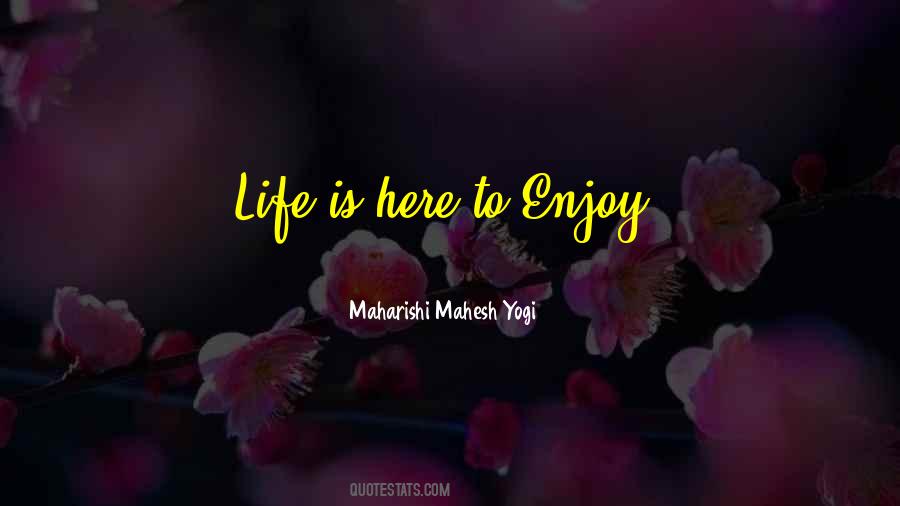 We Are Here To Enjoy Life Quotes #1445233