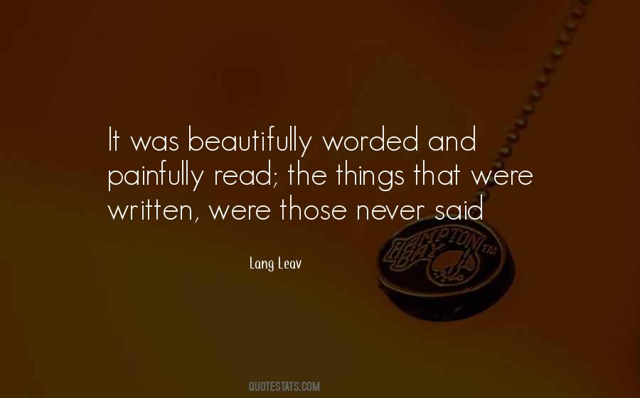 Beautifully Said Quotes #1825981