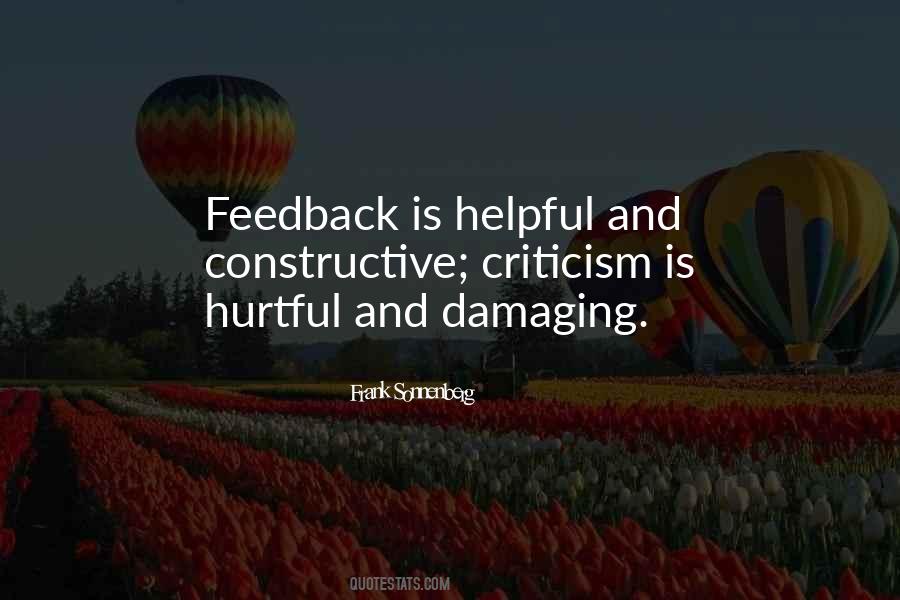 Non Constructive Feedback Quotes #839969
