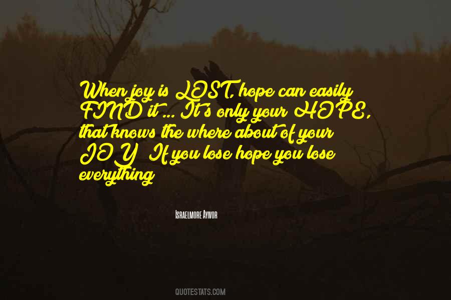 Can't Lose Hope Quotes #20787