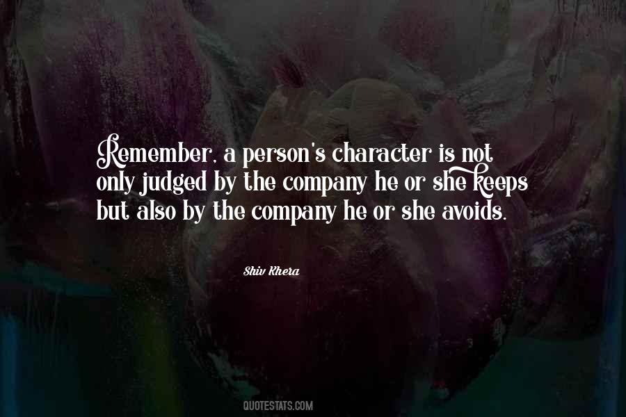 Character Less Person Quotes #78891