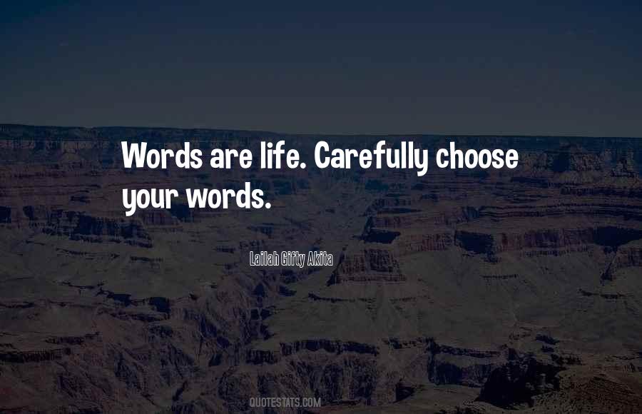 Choose Words Carefully Quotes #358725