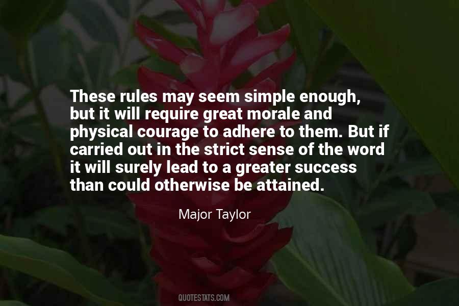 Rules Of Success Quotes #1275370