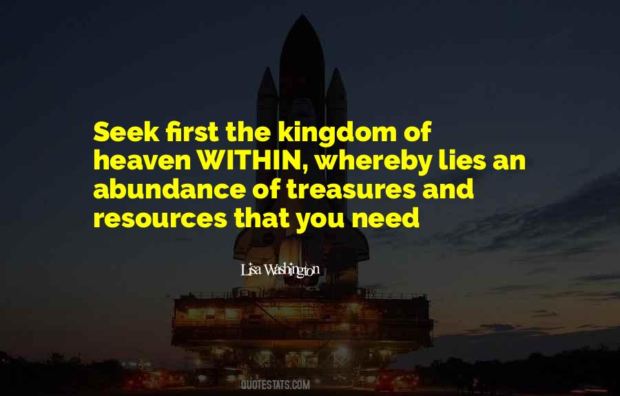 Seek First The Kingdom Quotes #1068896