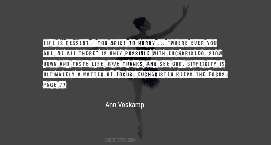 Ann Voskamp Eucharisteo Quotes #1845971