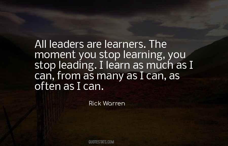 Quotes About Leaders Learning #1329880