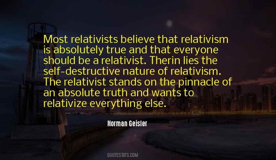 Relativists Believe Quotes #914447