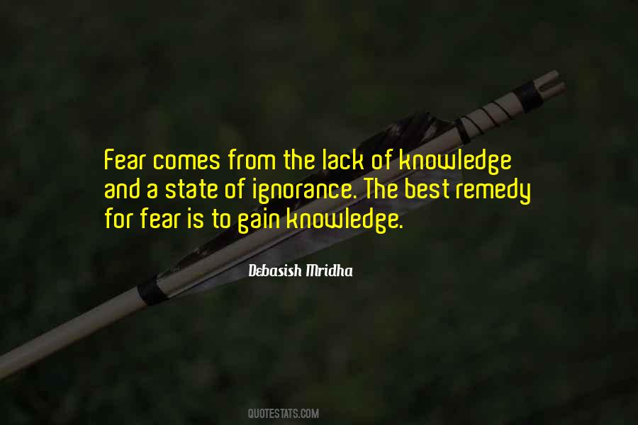 Quotes About Knowledge And Fear #62804