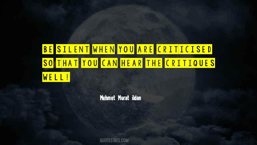 Criticised Quotes #607366