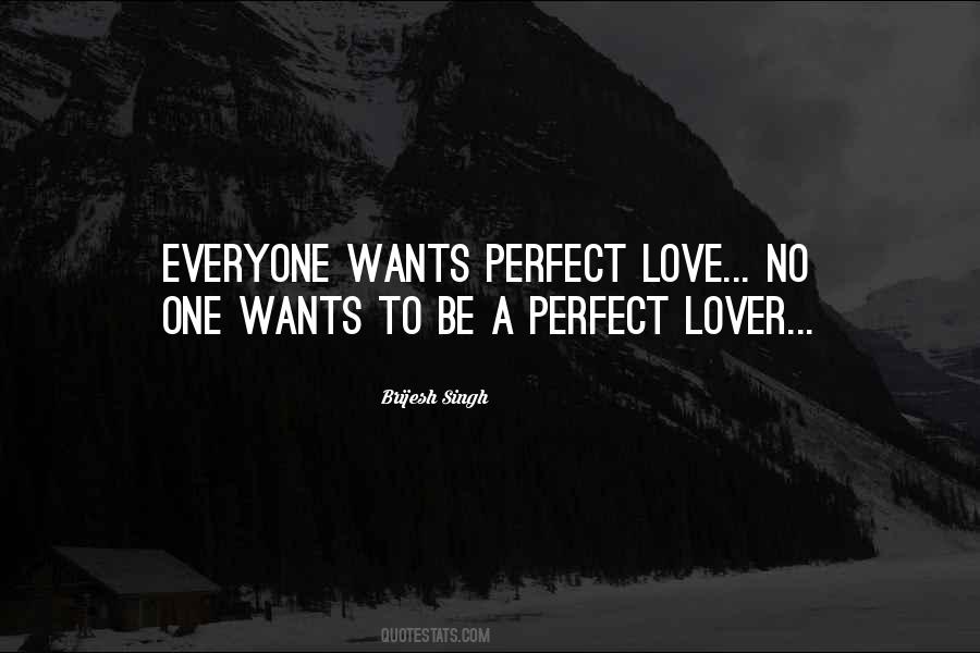 Everyone Wants Perfect Love Quotes #1124341